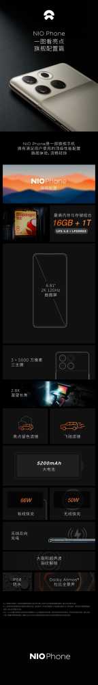 6499元起！蔚来首款手机NIO Phone发布：顶级旗舰配置一图看懂