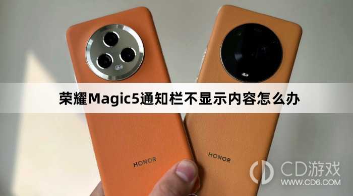 荣耀Magic5通知栏不显示内容如何解决?荣耀Magic5通知栏不显示内容怎么办插图