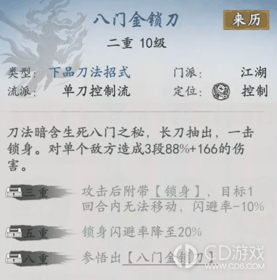 代号侠八门金锁刀属性介绍?代号侠八门金锁刀强度解析插图