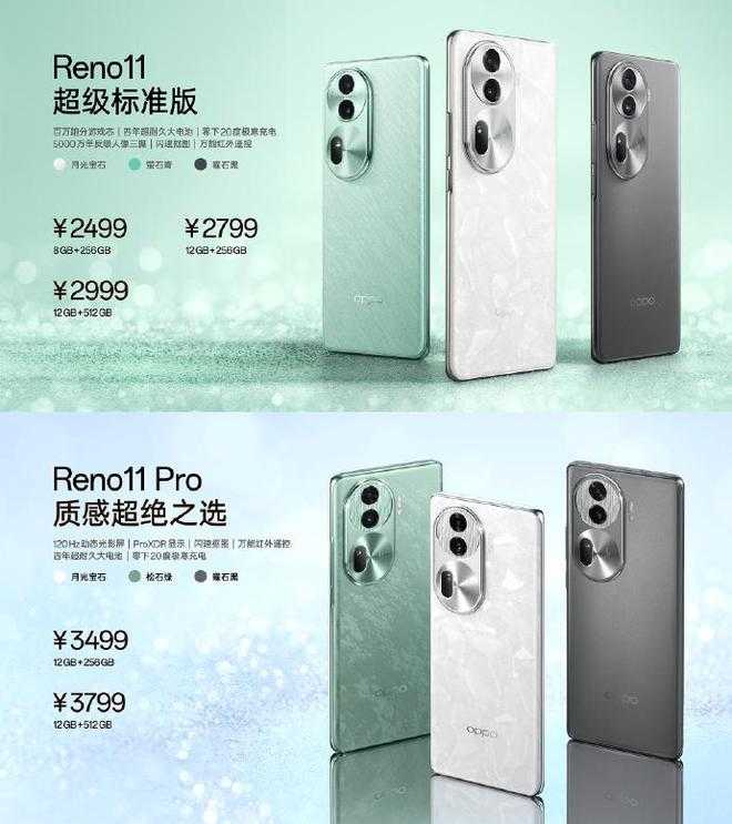 差价1000元的OPPO Reno11与OPPO Reno11 pro怎么选? OPPOReno11系列参数汇总插图2