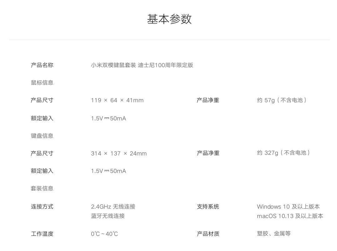 小米草莓熊双模键鼠套装迪士尼 100 周年限定版上架:含支架鼠标垫，售 299 元插图10