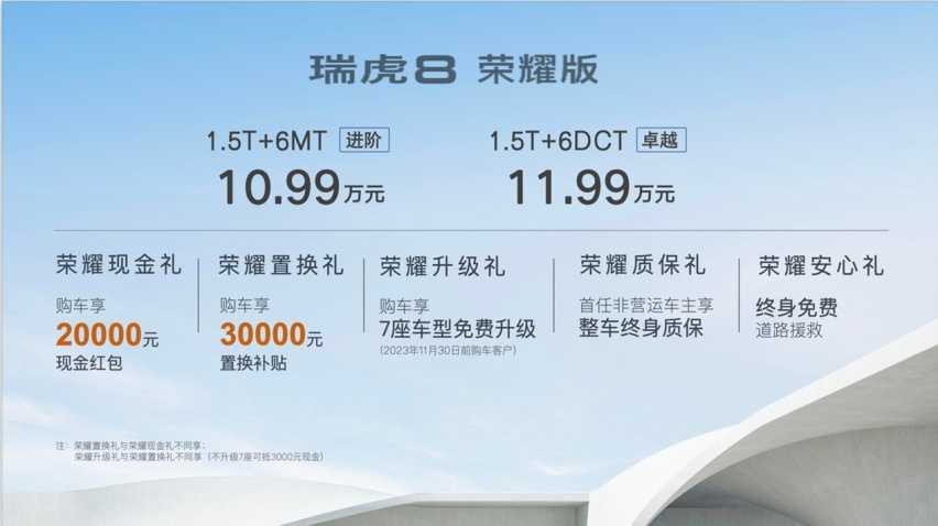 瑞虎8冠军家族再次迭代 “5+2座超值旗舰SUV”惊喜上市