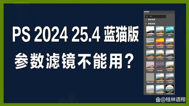 蓝猫版PS2024 Beta 25.4参数滤镜无法使用怎么办