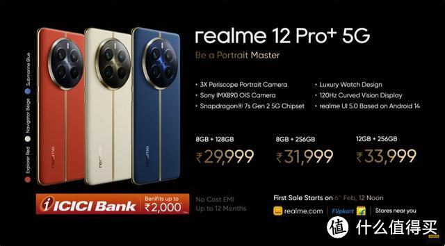 真我12 Pro系列海外发布，25999印度卢比起售