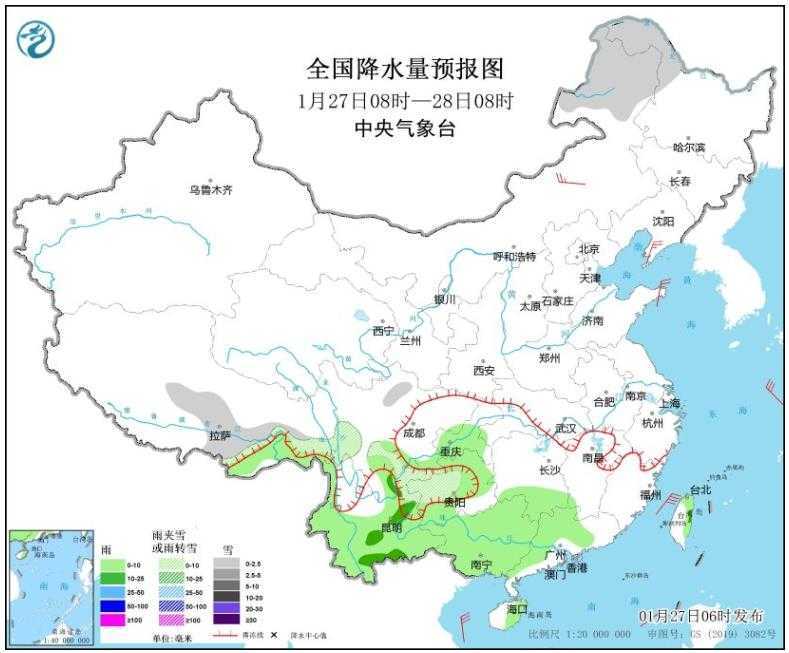 月底将有一波大范围雨雪天气上线 长江以南局地迎暴雨