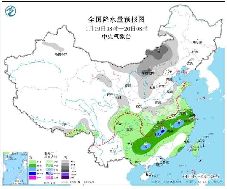 寒潮来袭我国将迎大降温 中东部地区继续雨雪天气