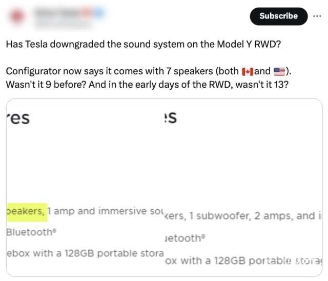 特斯拉被爆“减配”，取消Model Y音响，这不是第一次！|极果新车评