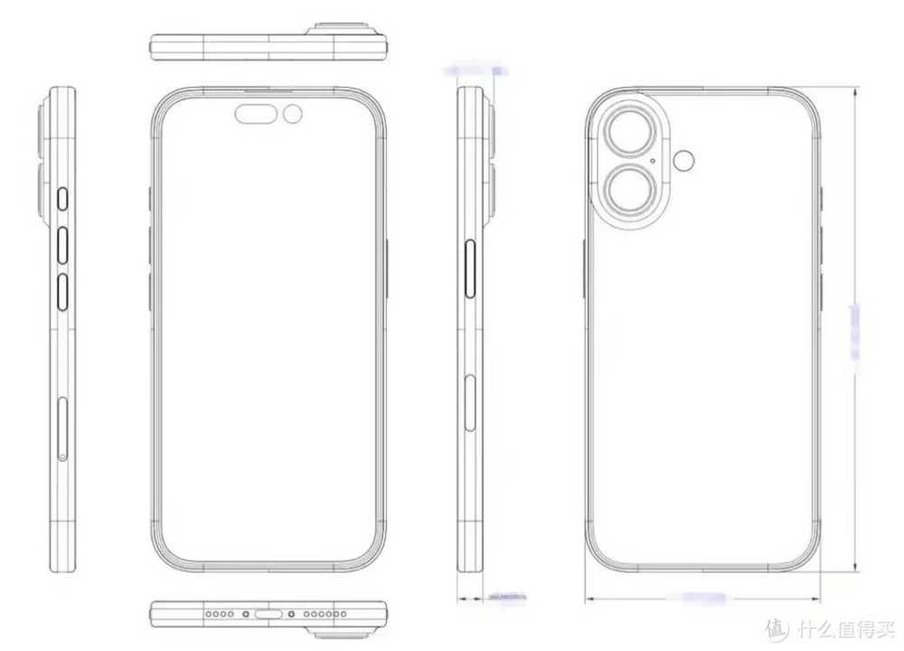 iPhone 16外观设计图曝光：回归竖排双摄并新增拍照按钮！