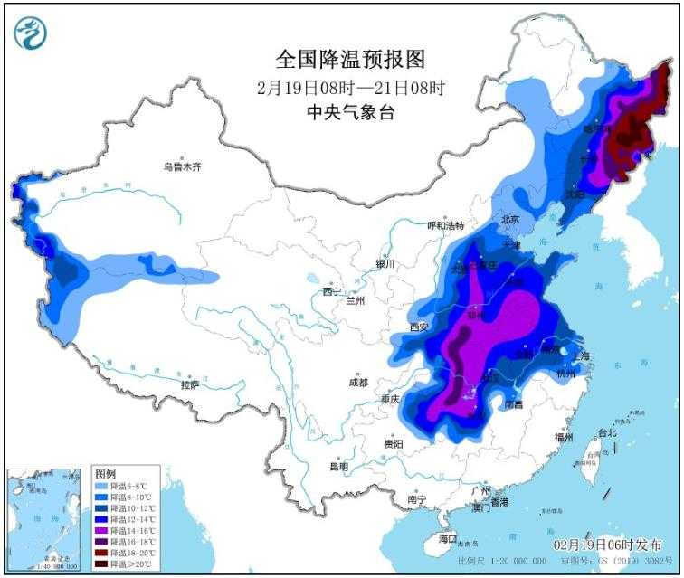 龙年首场寒潮来袭 中东部将有剧烈降温和大范围雨雪天气