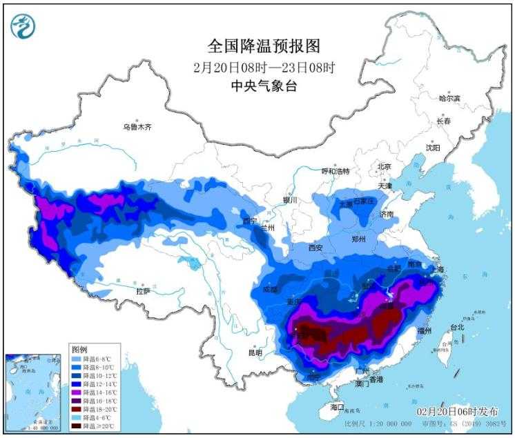 龙年首场寒潮影响还在持续 中东部局地降温将超20℃