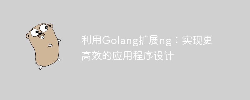 利用golang扩展ng：实现更高效的应用程序设计