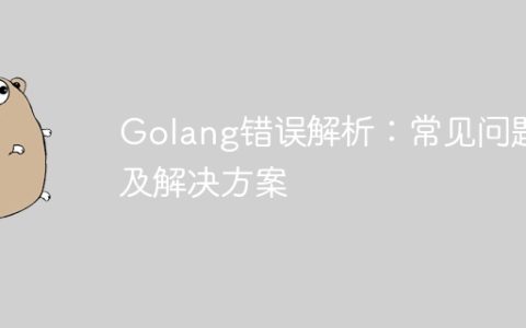 Golang错误解析：常见问题及解决方案