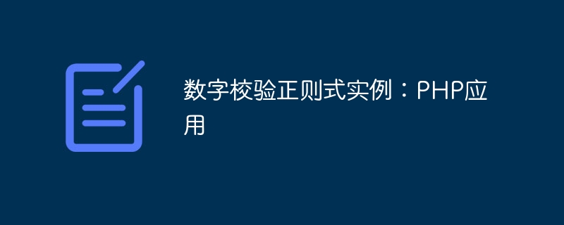 数字校验正则式实例：php应用