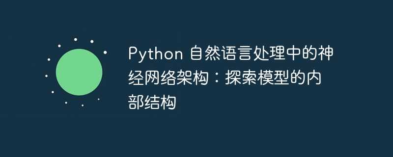 python 自然语言处理中的神经网络架构：探索模型的内部结构