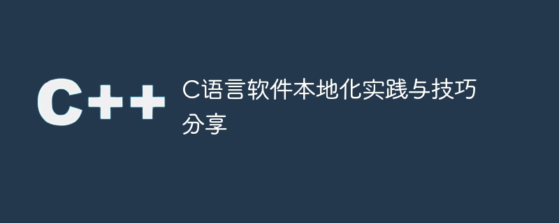 c语言软件本地化实践与技巧分享