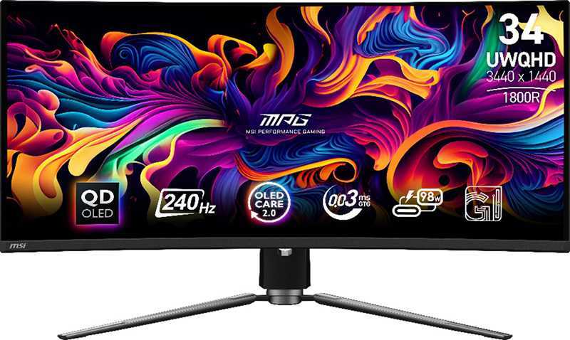 微星推出 MPG 341CQPX QD-OLED 曲面显示器：240Hz 刷新率，1800R 曲率