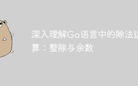 深入理解Go语言中的除法运算：整除与余数