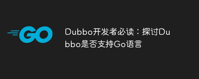 dubbo开发者必读：探讨dubbo是否支持go语言