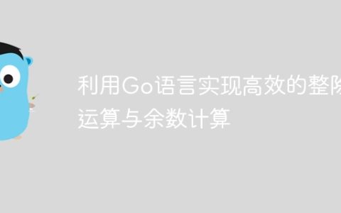 利用Go语言实现高效的整除运算与余数计算