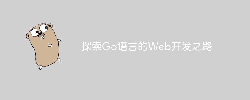 探索go语言的web开发之路