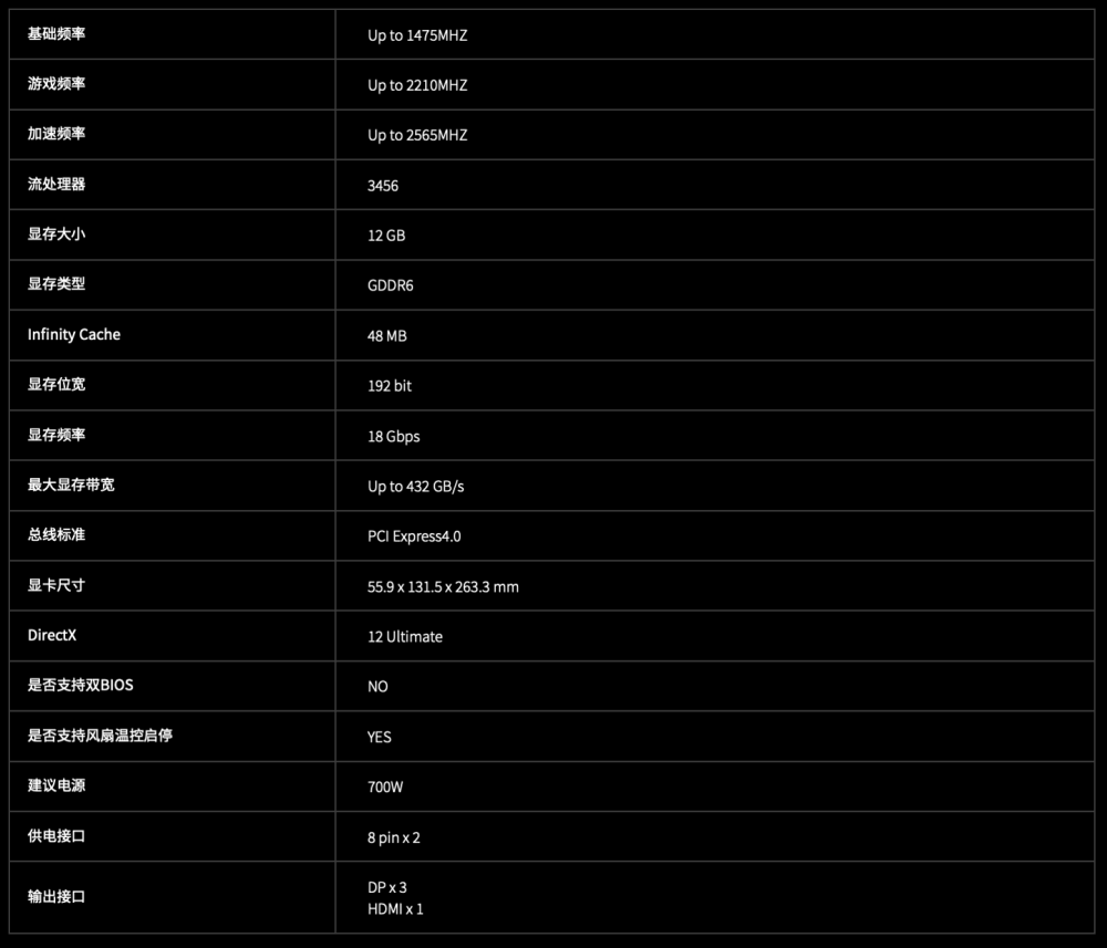 瀚铠推出 RX7700 XT 12G 星空版显卡：双 100mm 风扇 + 6 热管，3229 元