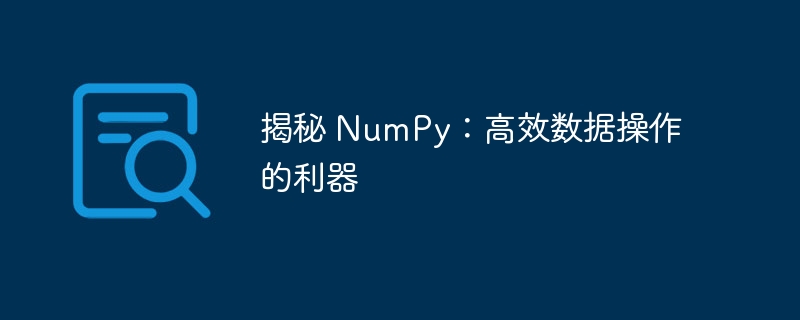 揭秘 numpy：高效数据操作的利器