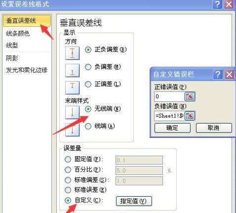 Excel使用误差线制作梯形图的操作方法