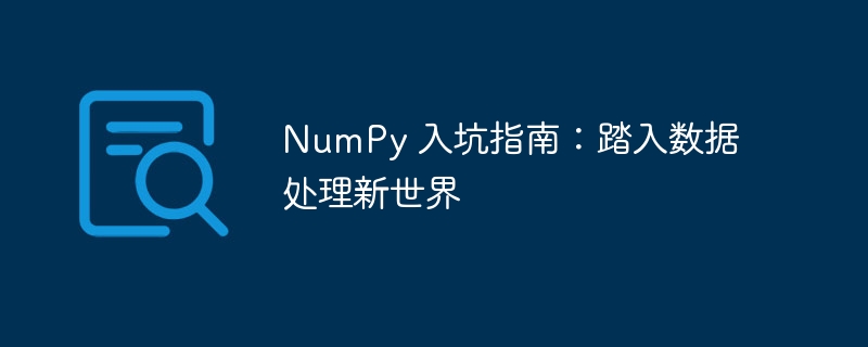 numpy 入坑指南：踏入数据处理新世界