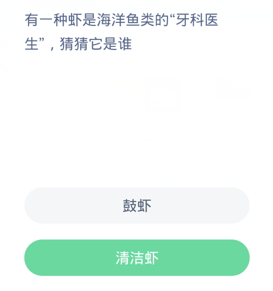 蚂蚁森林神奇海洋3月31日：有一种虾是海洋鱼类的牙科医生猜猜它是谁