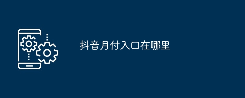 抖音月付入口在哪里