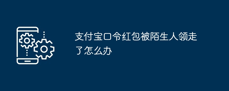 支付宝口令红包被陌生人领走了怎么办