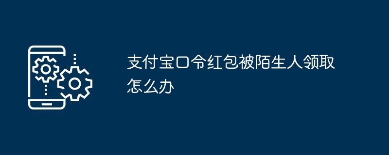 支付宝口令红包被陌生人领取怎么办