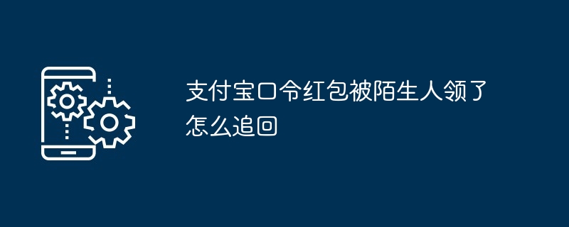 支付宝口令红包被陌生人领了怎么追回