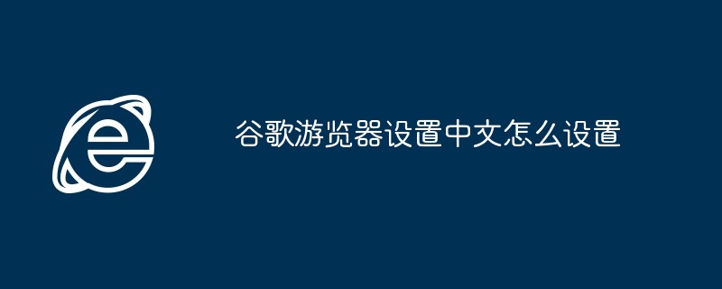 谷歌游览器设置中文怎么设置