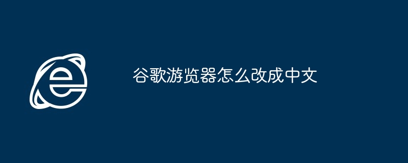 谷歌游览器怎么改成中文