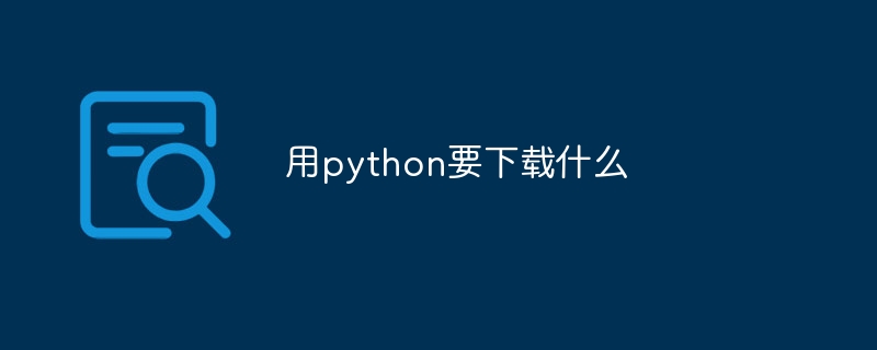 用python要下载什么