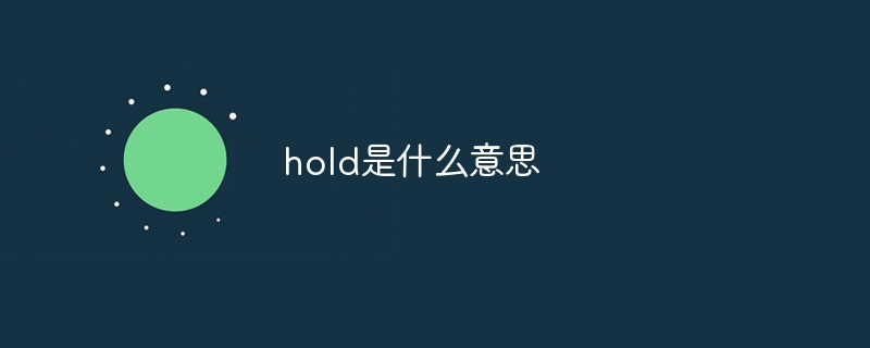 hold是什么意思