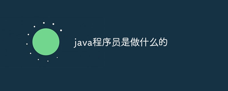 java程序员是做什么的