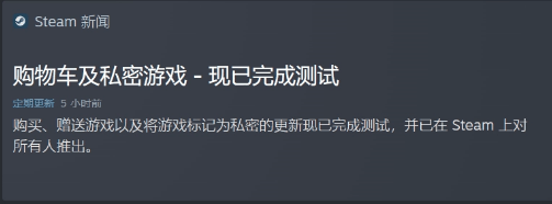 Steam私密游戏功能正式上线！指定游戏仅自己可见