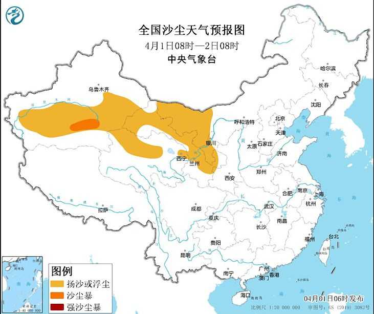 2024年4月1日环境气象预报:西北地区有沙尘天气