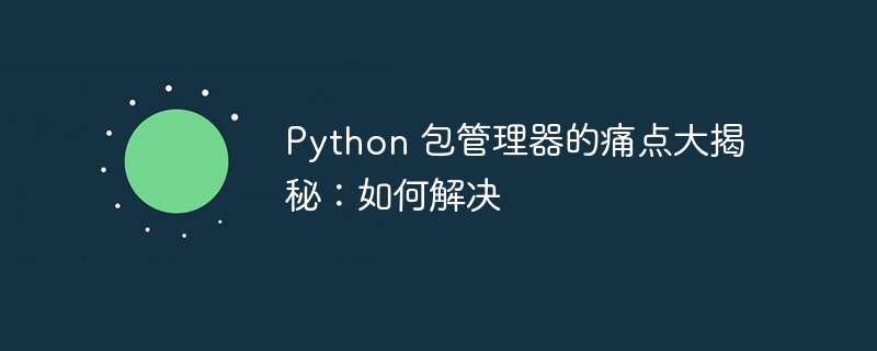 python 包管理器的痛点大揭秘：如何解决