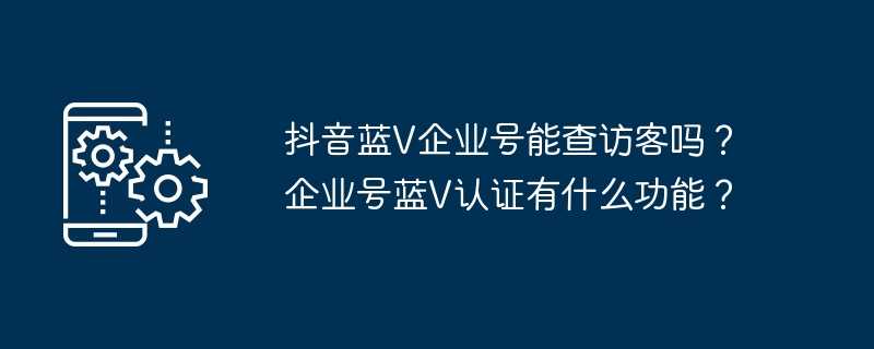 抖音蓝v企业号能查访客吗？企业号蓝v认证有什么功能？