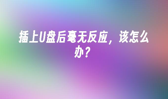 插上U盘后毫无反应，该怎么办？