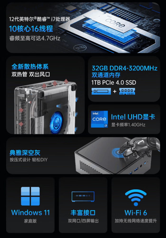 机械革命无界 S mini 迷你主机配置上新：i7-12650H + 32G + 1T，2899 元