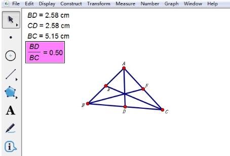 几何画板作三角形的中线的操作流程