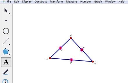 几何画板作三角形的中线的操作流程