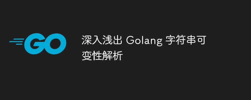 深入浅出 Golang 字符串可变性解析