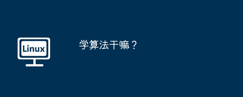 学算法干嘛？