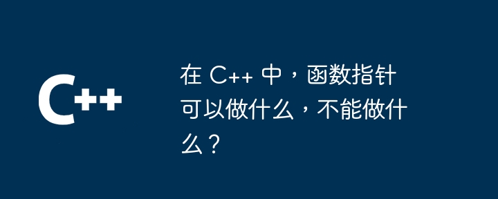 在 C++ 中，函数指针可以做什么，不能做什么？