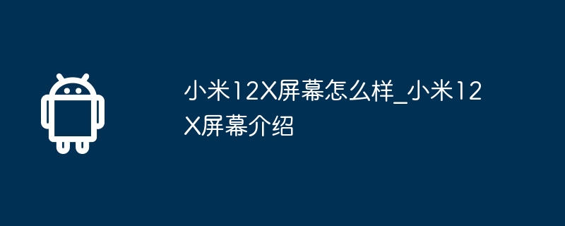 小米12X屏幕怎么样_小米12X屏幕介绍